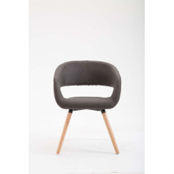 Silla de comedor Giza, tela Natura, gris oscuro